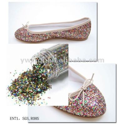 Hexagone Laser color high temperature resistance glitter powder used for shoes