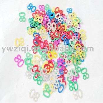 PVC material number confetti for anniversary decoration