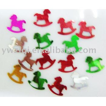Horse design confetti/beads on children clothes decoration