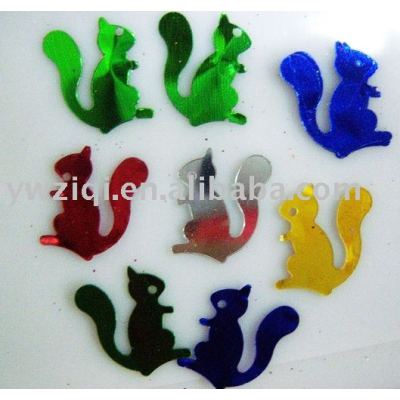 PVC squirrel design confetti on children clothes decoration