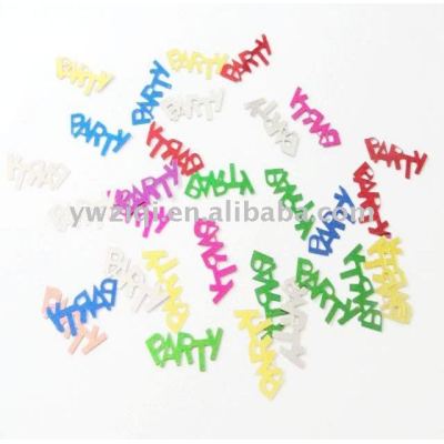 pvc party letter table confetti