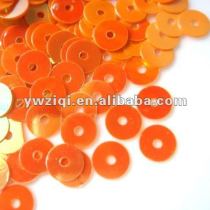 4mm round shape orange color PVC loose sequins for garments