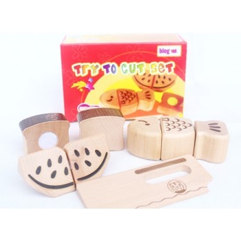 Wooden Log Food Cutting Toy