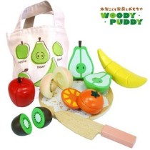 Wooden Toy Play House Fruits Set with Bag