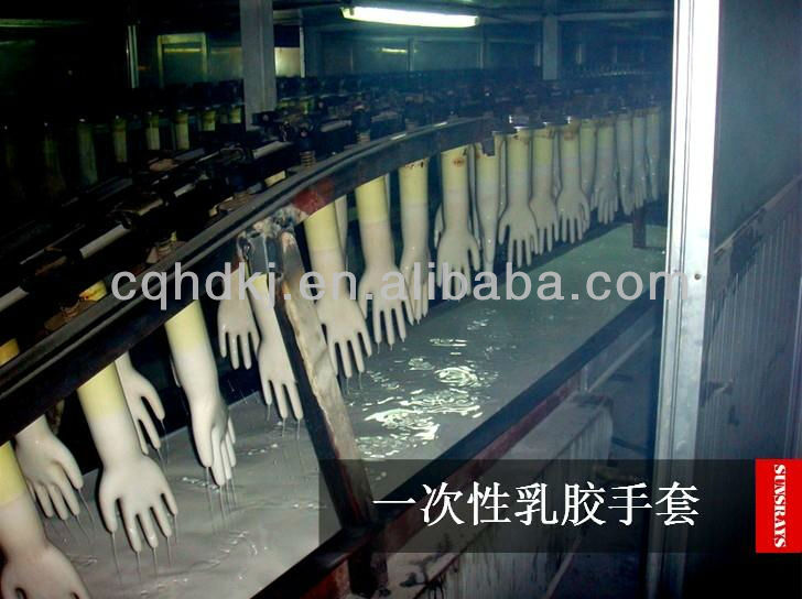 Infrared gas heater for rubber glove production line
