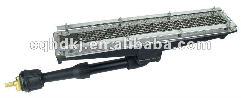 Infrared gas heater element for industrial clothes dryer