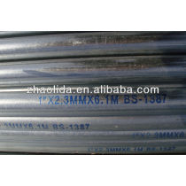 bs 1387 galvanized steel pipe for water/gas/low pressure liquid delivery