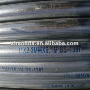 BS1387 Gr. A Hot Dipped Galvanized Steel Pipe with Threading and coupling