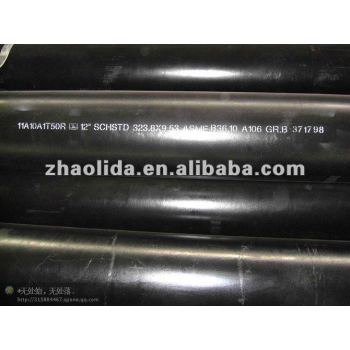Prime ASTM A53 Gr.B 12" SCH80 Black Painted Seamless Steel Pipe
