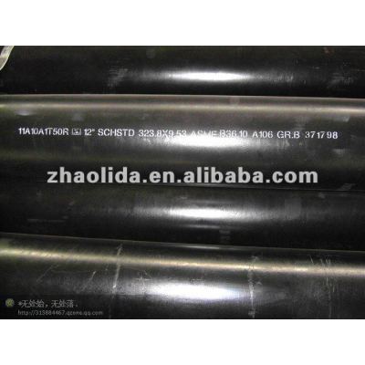 Prime ASTM A53 Gr.B 10" SCH80 Black Painted Seamless Steel Pipe
