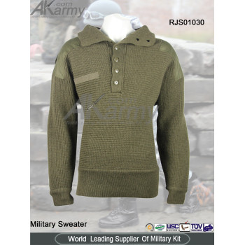 Drab Green Wool German-style Military Sweater