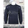 Wool Dark Blue Round Neck Military Sweater/Pullover