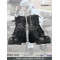 Black Zipper Military  Boots