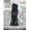 Long Black Leather Military   Boots
