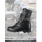 Long Black Leather Military   Boots