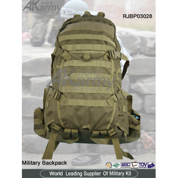 Khaki High Quality Nylon Military Backpack