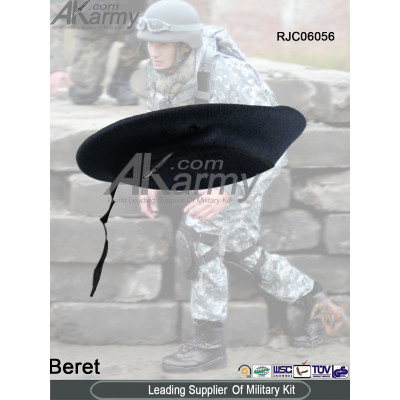 Navy blue fabric binding beret