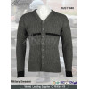 Wool Cardigan Military Sweater