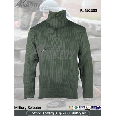 Wool Green Military Sweater/Pullover