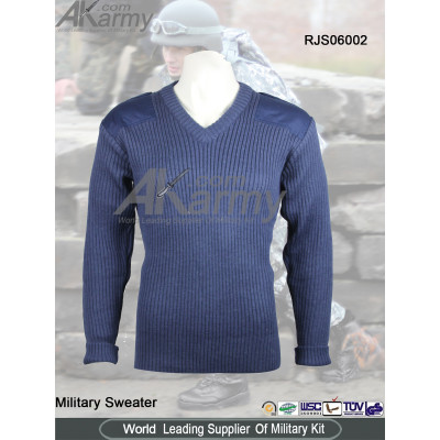 Navy Wool Military Sweater/Pullover