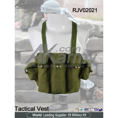 Olive canvas military vest tactical chest rig