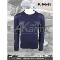 AKMAX navy  wool commando pullover sweater made by FashionOutdoor