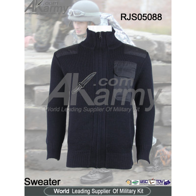 Navy commando pullover sweater