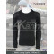 AKMAX black wool commando pullover sweater