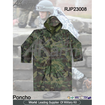 Olive Polyester  Military Poncho/Raincoat For Army