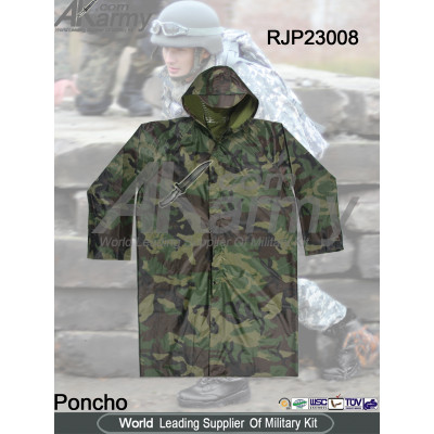 Olive Polyester  Military Poncho/Raincoat For Army