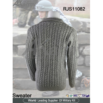 Army sweater military gray mens zipper sweater