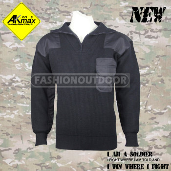 Akmax military sweater dark black and original Army style for U.S government