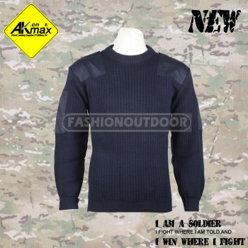 Akmax  navy blue wool military sweater for Eskimo high quality