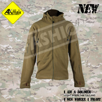 AKMAX  Khaki jacket military coat warm jacket fashion jacket with fleece