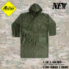 Akmax High quality olive green polyester military raincoat with velcro and zipper army poncho