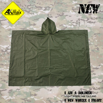 AKMAX High quality olive green polyester military poncho waterproof poncho for US army