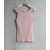 Lady's flat knitted crewneck cap sleeve sweater pullover