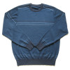 Men worsted merino wool round-neck stripes sweater pullover
