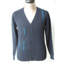 Men's autumn merino wool  front button decorated casual  cardigan