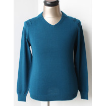 Men merino wool twisted shoulder sweater pullover