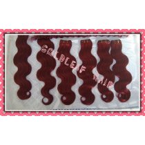 Hot factory price red color 100% Peruvian Virgin Hair