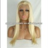 Stock Blonde lace wig Brazilian Virgin Hair Full Lace wigs With baby hair Factory price