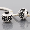 Vnistar silver plated flower stamped european beads wholesale PBD2198-1, sold as 20pcs each pack