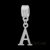 Silver plated letter A dangle beads PBD1665-A, free shipping alphabet european beads A in 12*32mm, sold as 20pcs each pack