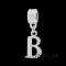 Silver plated letter B dangle beads PBD1665-B, free shipping alphabet european beads B in 12*32mm, sold as 20pcs each pack