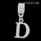 Silver plated letter D dangle beads PBD1665-D free shipping alphabet european beads D in 14*32mm, sold as 20pcs each pack