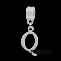 Silver plated letter Q dangle beads PBD1665-Q free shipping alphabet european beads Q in 13*34mm, sold as 20pcs each pack