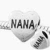 Antique silver plated european style heart NANA beads PBD163, free shipping round beads in 11*11mm, sold as 20pcs each pack