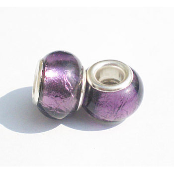 Free Shipping! Silver plated fashion glass bead PGB102,  size in 14*10mm, sold as 20pcs each pack