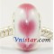 Free Shipping! Vnistar silver plated core glass beads with white and pink color -PGB325 size 9*14mm , sold as 20pcs each pack